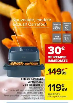 Carrefour Friteuse sans huile Air fryer XXL offre
