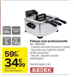 Carrefour Friteuse semi professionnelle offre