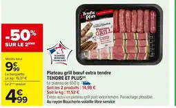 Carrefour TENDRE ET PLUS Plateau grill bœuf extra tendre offre