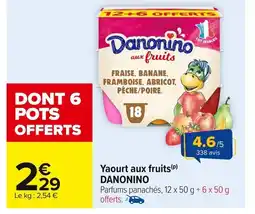 Carrefour DANONINO Yaourt aux fruits offre