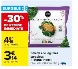 Carrefour STRONG ROOTS Galettes de légumes surgelées offre