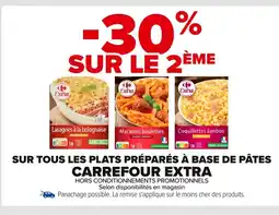 Carrefour CARREFOUR EXTRA Sur tous les plats préparés à base de pâtes offre