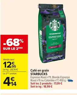Carrefour STARBUCKS Café en grain offre