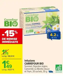 Carrefour CARREFOUR BIO Infusions offre