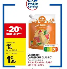 Carrefour CARREFOUR CLASSIC Cassonade offre