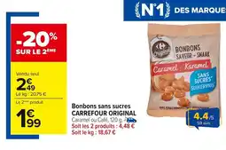 Carrefour CARREFOUR ORIGINAL Bonbons sans sucres offre