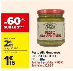 Carrefour PIETRO CASTELLI Pesto Alla Genovese offre