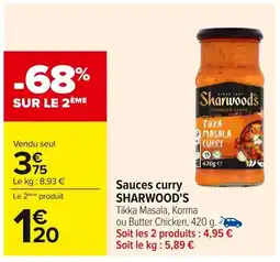 Carrefour SHARWOOD'S Sauces curry offre