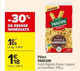 Carrefour PANZANI Pâtes offre