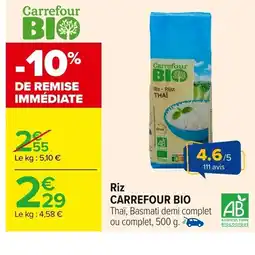 Carrefour CARREFOUR BIO Riz offre