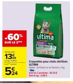 Carrefour ULTIMA Croquettes pour chats stérilisés offre