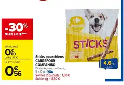 Carrefour CARREFOUR COMPANINO Sticks pour chiens offre