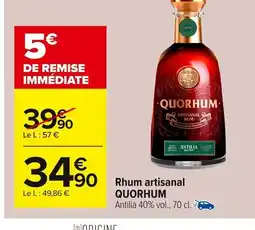 Carrefour QUORHUM Rhum artisanal offre