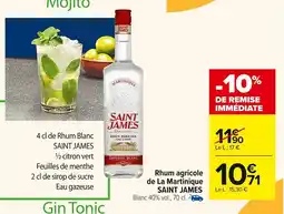 Carrefour SAINT JAMES Rhum agricole de La Martinique offre