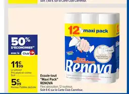 Carrefour RENOVA Essuie-tout Maxi Pack offre