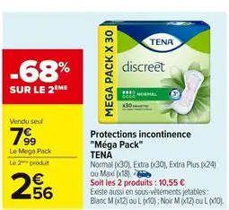 Carrefour TENA Protections incontinence Méga Pack offre