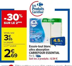 Carrefour CARREFOUR ESSENTIAL Essuie-tout blanc offre