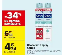 Carrefour SANEX Déodorant à spray offre