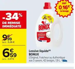 Carrefour BONUX Lessive liquide offre
