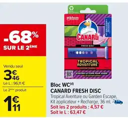 Carrefour CANARD FRESH DISC Bloc WC offre