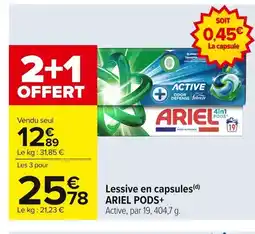 Carrefour ARIEL PODS Lessive en capsules offre