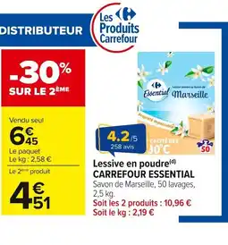 Carrefour CARREFOUR ESSENTIAL Lessive en poudre offre