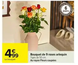 Carrefour Bouquet de 9 roses arlequin offre