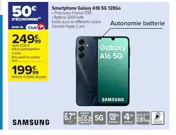 Carrefour SAMSUNG Smartphone Galaxy A16 5G 128Go offre