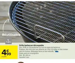 Carrefour Grille barbecue découpable offre