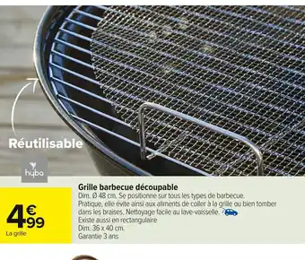 Carrefour Grille barbecue découpable offre
