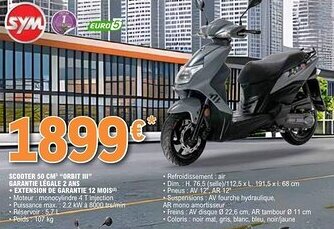E.Leclerc L'Auto Scooter 50 cm “orbit iii” garantie légale 2 ans + extension de garantie 12 mois offre