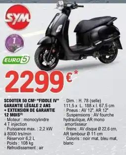 E.Leclerc L'Auto Scooter 50 cm "fiddle iv" garantie légale 2 ans + extension de garantie 12 mois offre