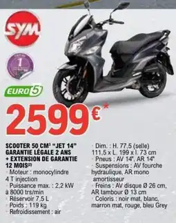 E.Leclerc L'Auto Scooter 50 cm "jet 14" garantie légale 2 ans + extension de garantie 12 mois offre