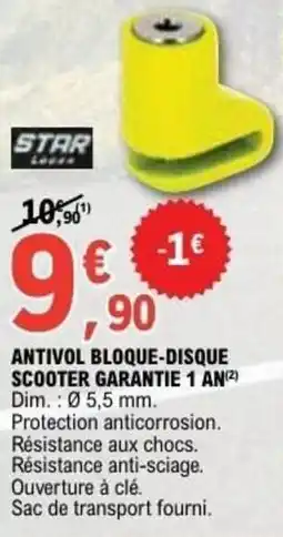 E.Leclerc L'Auto Antivol bloque-disque scooter garantie 1 an offre