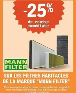 E.Leclerc L'Auto Sur les filtres habitacles de la marque "mann filter" offre