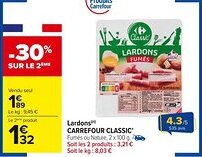 Carrefour Market Lardons carrefour classic' offre