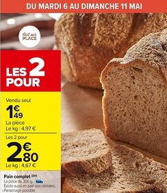 Carrefour Market Pain complet offre