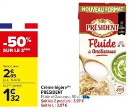 Carrefour Market Crème légère président offre