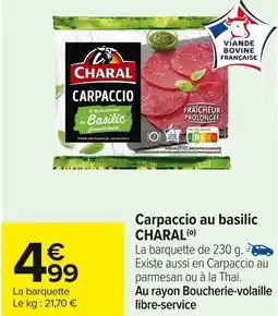 Carrefour Market Carpaccio au basilic charal offre