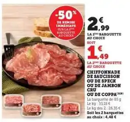 Hyper U Chiffonnade de saucisson ou de speck ou de jambon cru ou de coppa offre