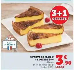 U Express 3 Parts de Flan U + 1 Offerte offre