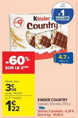 Carrefour Market KINDER COUNTRY offre