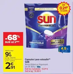 Carrefour Market Capsules Lave-vaisselle SUN offre