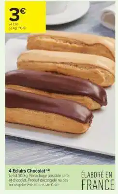 Carrefour Contact 4 Eclairs Chocolat offre