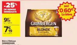 Carrefour Contact Bière d'Abbaye GRIMBERGEN offre