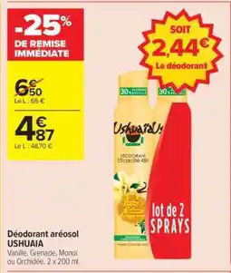 Carrefour Contact Déodorant aréosol USHUAIA offre