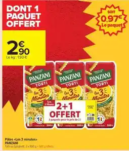 Carrefour Contact Pâtes Les 3 minutes PANZANI offre