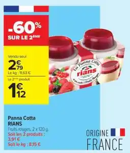 Carrefour Contact PANNA COTTA RIANS offre