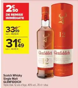 Carrefour Contact Scotch Whisky Single Malt GLENFIDDICH offre