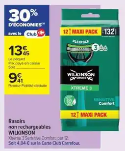 Carrefour Contact WILKINSON Xtreme 3 Sensitive Comfort, par 12 offre